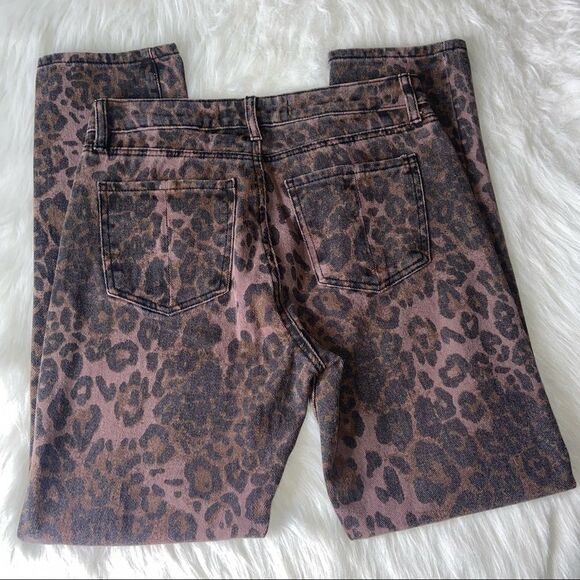 NWT Prosperity Denim Leopard Print Cropped Skinny Jeans Size 27 - Picture 2 of 5